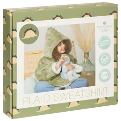Atmosphera Createur D'interieur Enfants | - Plaid sweatshirtshirtshirt capuche "dinosaure" - vert kaki