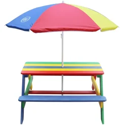 Axi - Table de pique-nique pour enfants nick avec parasol arc-en-ciel New