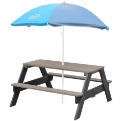 Axi Mobilier Pour Enfants | - Table de pique-nique pour enfants nick et parasol marron et gris