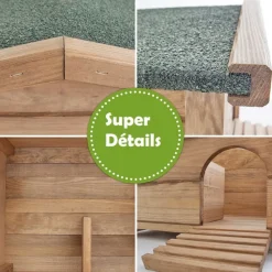 Bb Loisir Cages Et Accessoires | - Abri cabane mangeoire hérisson refuge éxtérieur robuste en bois massif de haute qualité hibernation hiver"323 ruby"