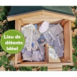 Bb Loisir Cages Et Accessoires | - Abri cabane mangeoire hérisson refuge éxtérieur robuste en bois massif de haute qualité hibernation hiver