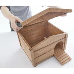 Bb Loisir Cages Et Accessoires | - Abri cabane mangeoire hérisson refuge éxtérieur robuste en bois massif de haute qualité hibernation hiver