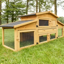 Bb Loisir - Cage clapier enclos lapin extérieur en bois haute qualité pour lapins petits animaux- modèle : 087 alpine 180x62x72cm