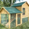 Bb Loisir - Cage clapier enclos lapin extérieur en bois haute qualité pour lapins petits animaux- modèle : 035 ranch 152 x 98 x 118 cm Outlet