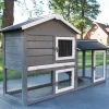 Bb Loisir - Cage clapier enclos lapin extérieur en pour lapins petits animaux 088 maison de rêve 146x50x86cm(lxpxh) Outlet