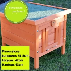 Bb Loisir Cages Et Accessoires | - Cage clapier enclos lapin extérieur en bois haute qualité pour lapins 51,5 x 42 x 43 cm « 083 mini maison »