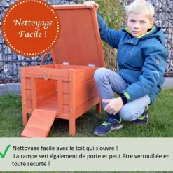 Bb Loisir Cages Et Accessoires | - Cage clapier enclos lapin extérieur en bois haute qualité pour lapins 51,5 x 42 x 43 cm « 083 mini maison »