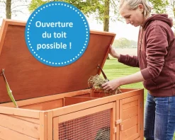 Bb Loisir Cages Et Accessoires | - Cage clapier enclos lapin extérieur en bois haute qualité pour lapins petits animaux- modèle : 022 mukkel 104 x 55 x 94 cm