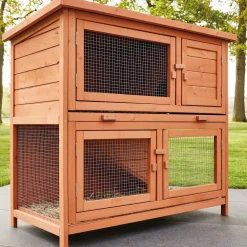 Bb Loisir Cages Et Accessoires | - Cage clapier enclos lapin extérieur en bois haute qualité pour lapins petits animaux- modèle : 022 mukkel 104 x 55 x 94 cm
