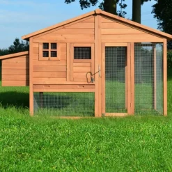 Bb Loisir Poulaillers, Clapiers Et Accessoires | - Poulailler de luxe en bois pour jardin exterieur 2-5 poules cage canard 2 perchoir nichoir 190 x 67 x 117 cm