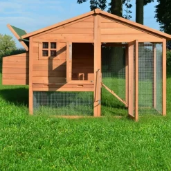 Bb Loisir Poulaillers, Clapiers Et Accessoires | - Poulailler de luxe en bois pour jardin exterieur 2-5 poules cage canard 2 perchoir nichoir 190 x 67 x 117 cm
