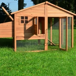 Bb Loisir Poulaillers, Clapiers Et Accessoires | - Poulailler de luxe en bois pour jardin exterieur 2-5 poules cage canard 2 perchoir nichoir 190 x 67 x 117 cm