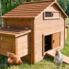 Bb Loisir - Poulailler en bois pour jardin extérieure cage canard équipé 2 nichoirs 185 x 84 x 112 cm modèle 154 ferme de terrain Best