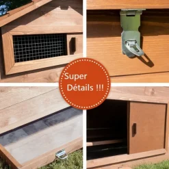 Bb Loisir - Poulailler en bois pour jardin extérieure cage canard équipé 2 nichoirs 185 x 84 x 112 cm modèle 154 ferme de terrain Best