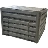 Bellijardin Jardinage Écologique | - Composteur compost'wood modulable 400 l, taupe imitation bois