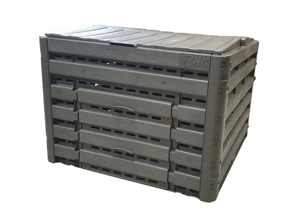 Bellijardin Jardinage Écologique | - Composteur compost'wood modulable 400 l, taupe imitation bois