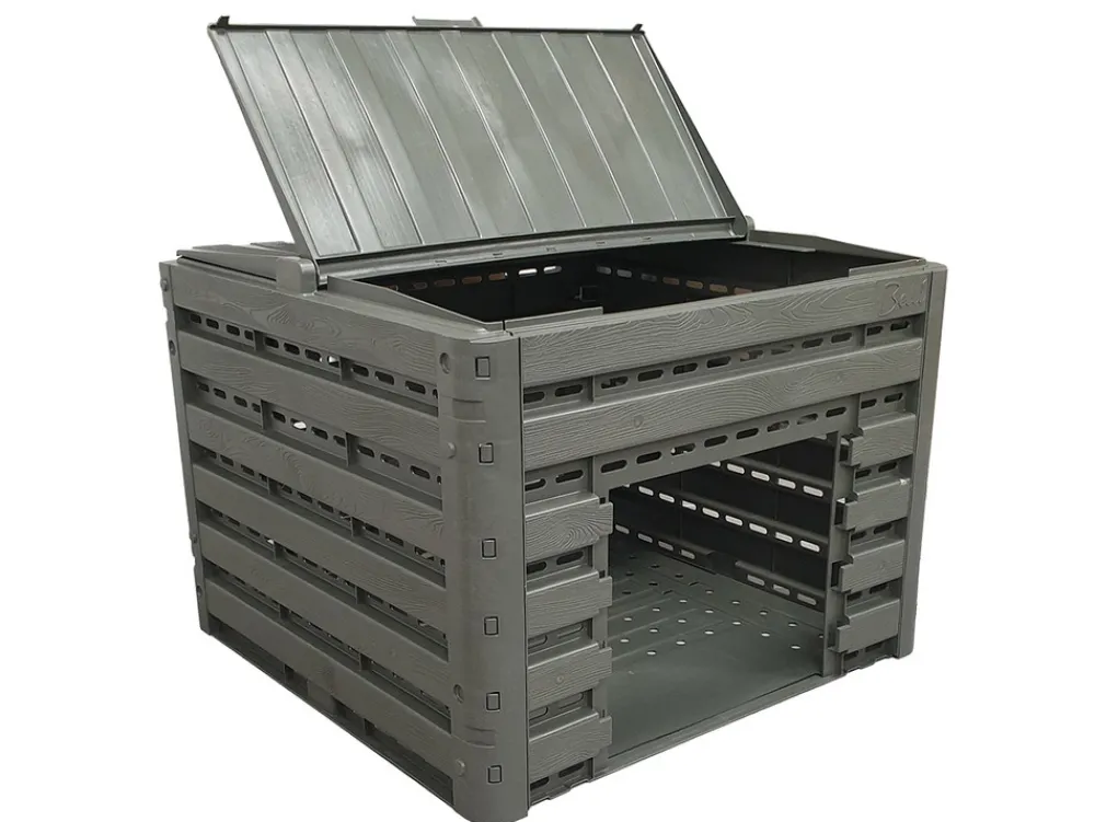 Bellijardin Jardinage Écologique | - Composteur compost'wood modulable 400 l, taupe imitation bois