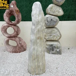 Big Bag Express Objets De Décoration | - Monolithe décoratif de jardin en quartz cream candy prem col 120cm