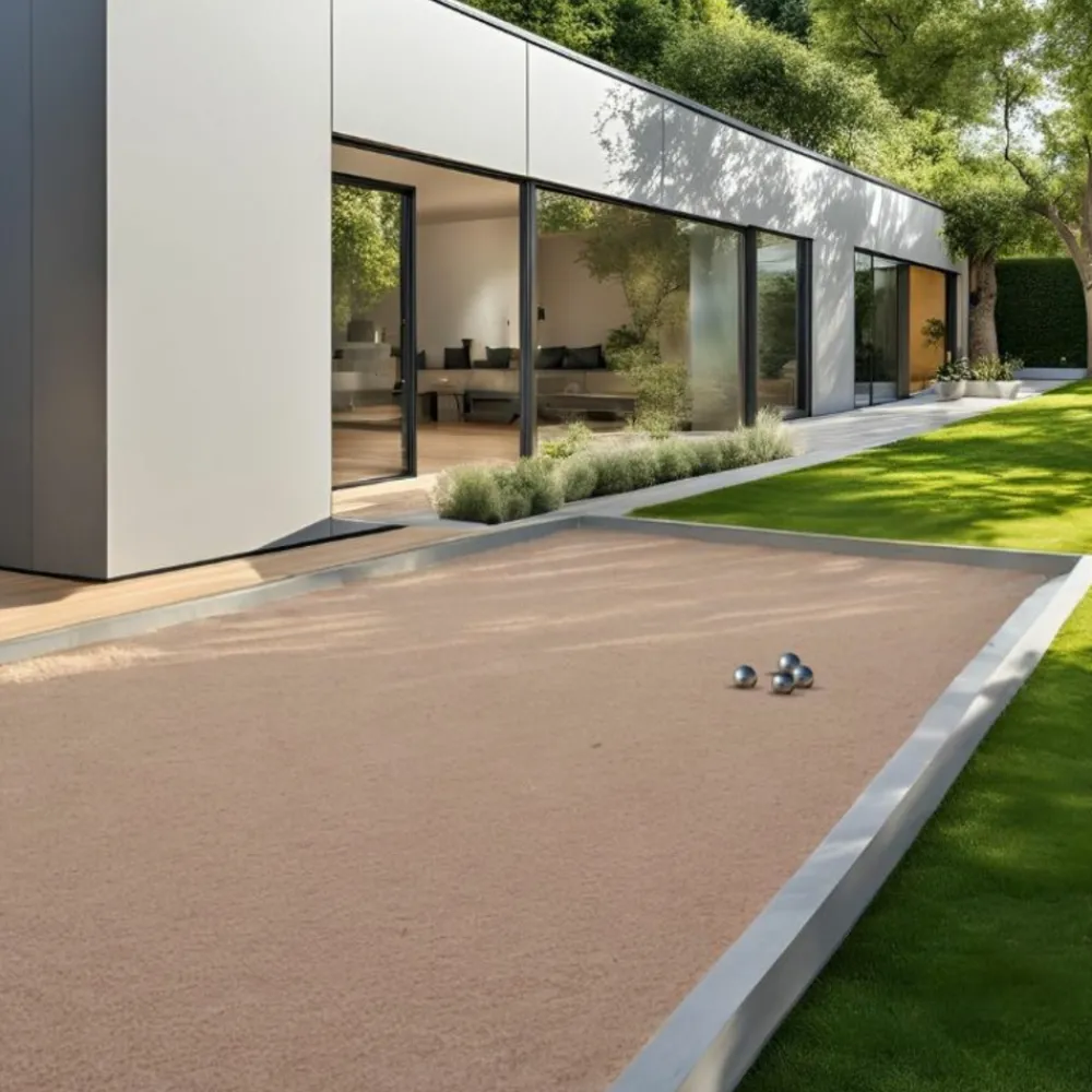 Big Bag Express - Pack terrain de pétanque rose 60m² (traverses + géotextile + gnt + sable rose de provence) - livraison premium Online