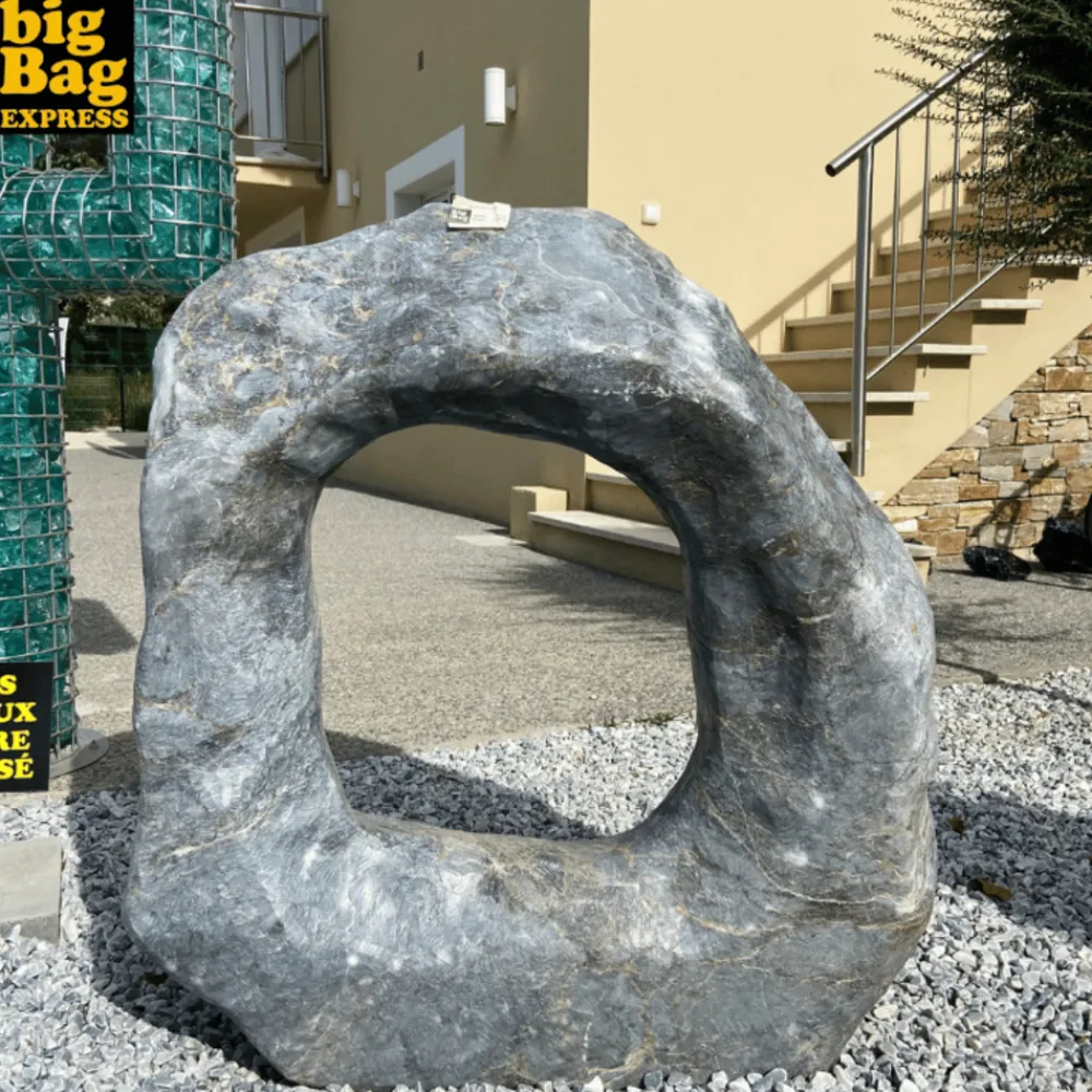 Big Bag Express Objets De Décoration | - Sculpture de jardin en marbre charcoal troya 200kg