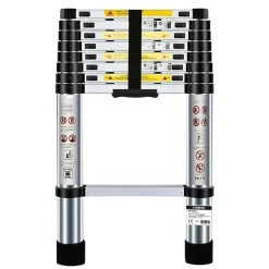 Bm Tools Outils De Jardinage Et Accessoires | - Échelle télescopique 2,6m en acier inoxydable, charge 150kg pliable extensible unique droite multi-fonction, bricolage