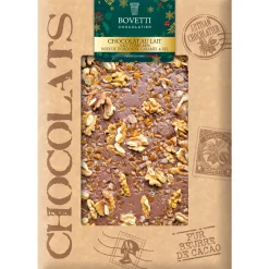 Bovetti Épicerie Gourmande | - Tablette chocolat au lait, noix du Périgord, caramel et sel 300g