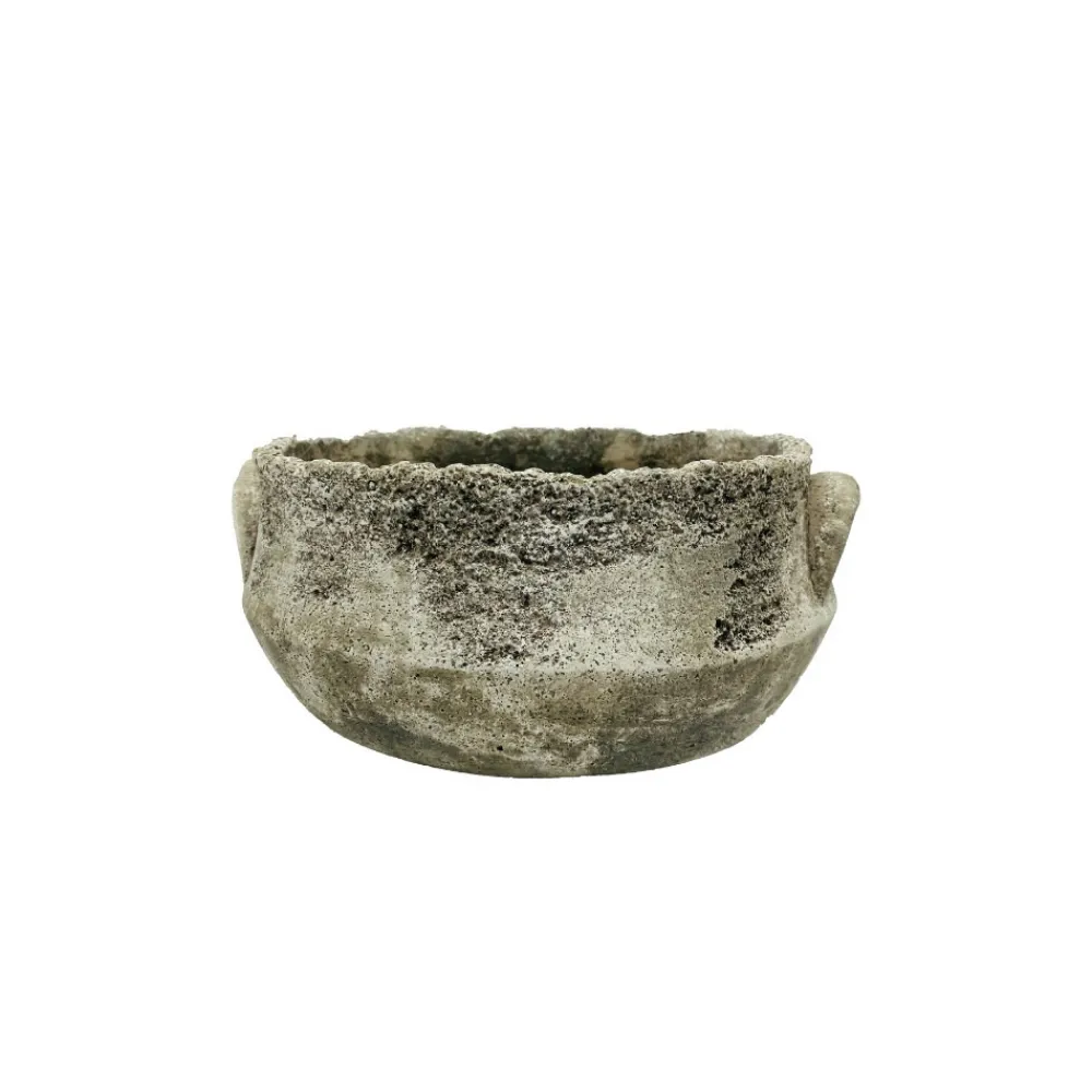 Chemin De Campagne - ~ coupe ronde "antique" en béton gris vieilli ø25.5 x 12 cm Online