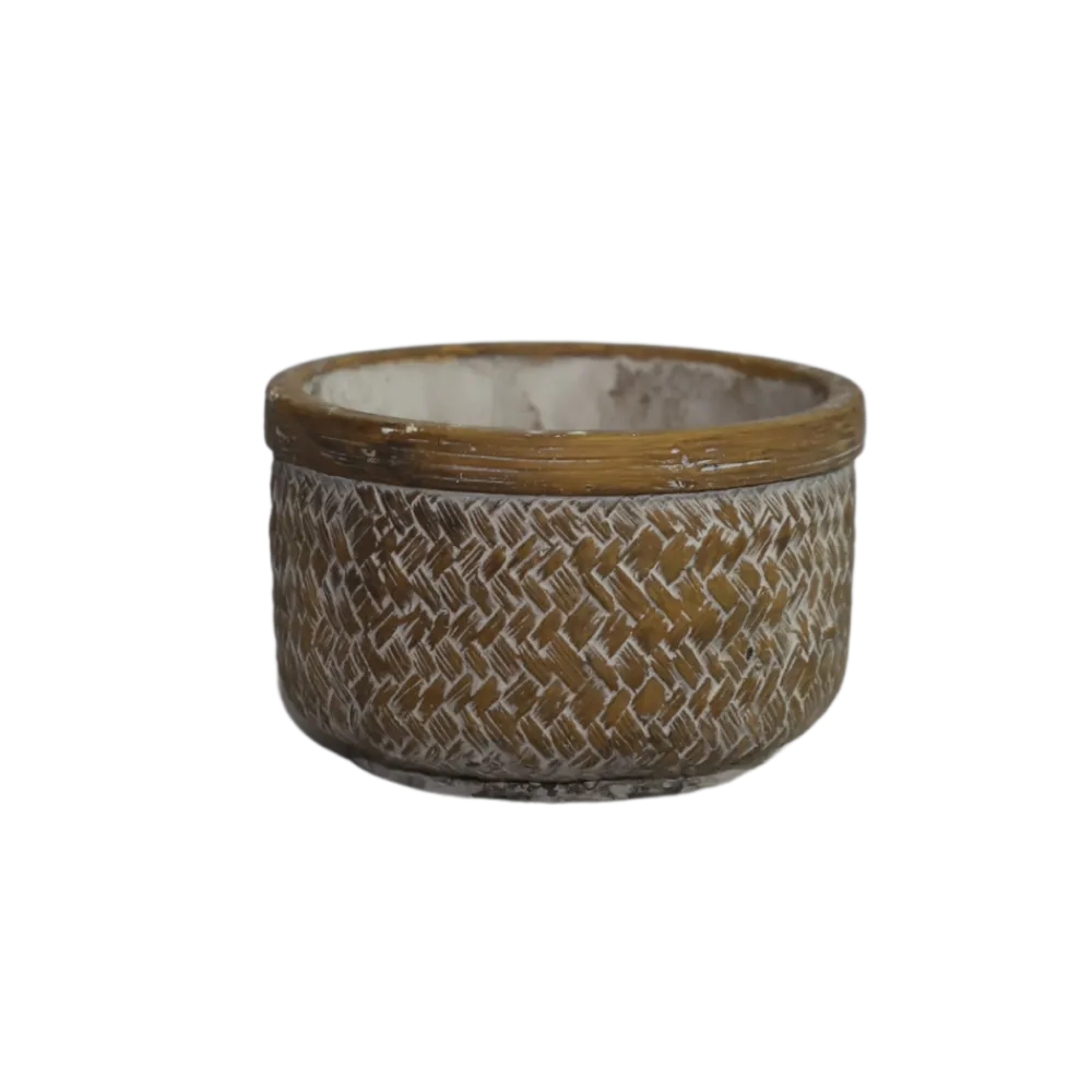 Chemin De Campagne - Coupe "tressage" béton marron ø.15 x 9 cm Online