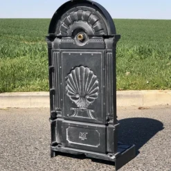 Chemin De Campagne - Fontaine de jardin extérieur en fonte aluminium noire 42 x 32 x 84 cm
