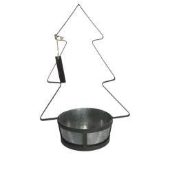 Chemin De Campagne - Jardinière extérieure sapin de noël métal gris 21x19x25.5cm Hot