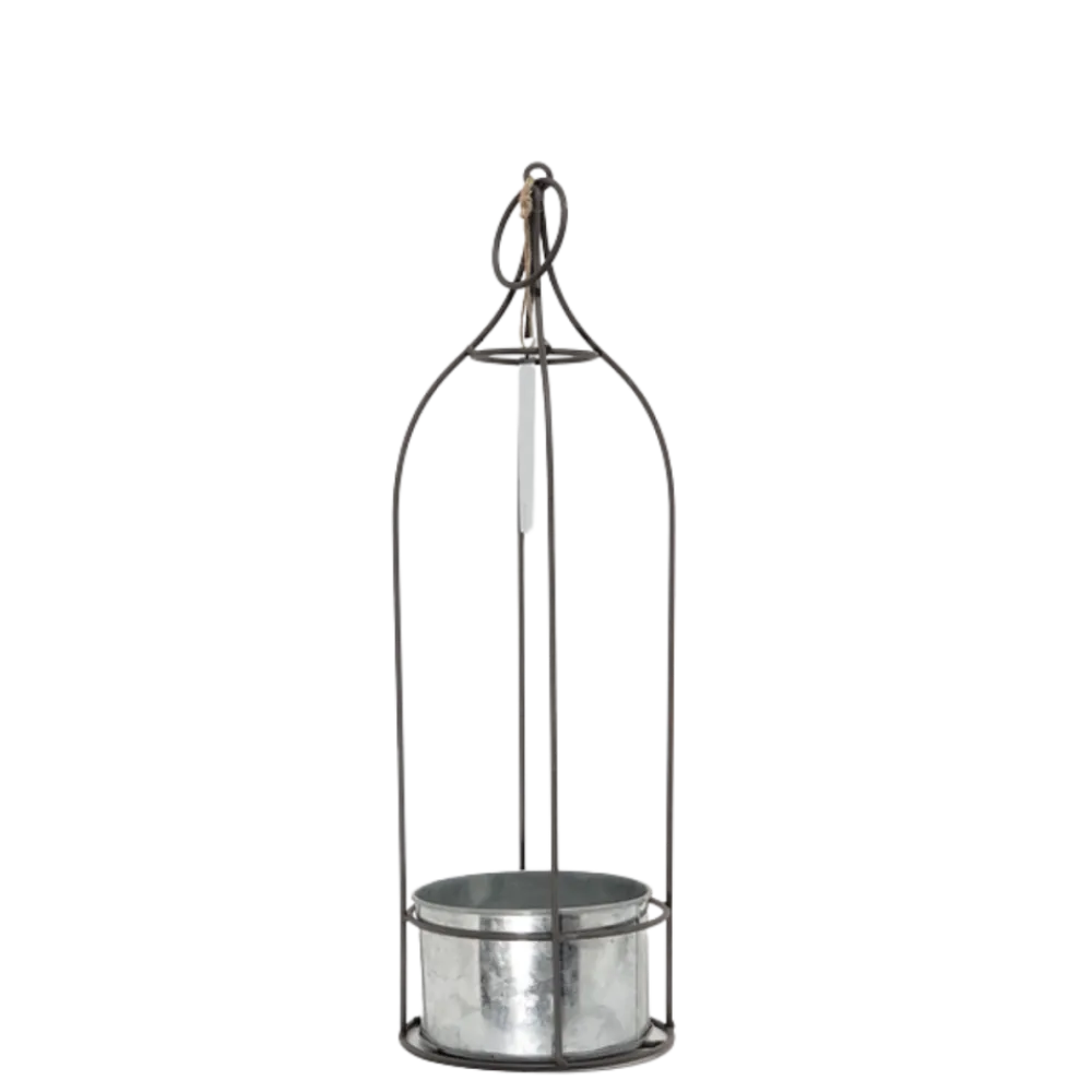 Chemin De Campagne Pots Et Jardinières | - Jardinière extérieure pot fleurs jardin métal gris ø12x41.5cm