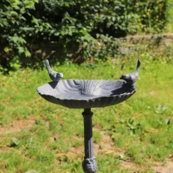 Chemin De Campagne - Mangeoire à oiseaux sur pied abreuvoir jardin fonte grise 50cm Discount