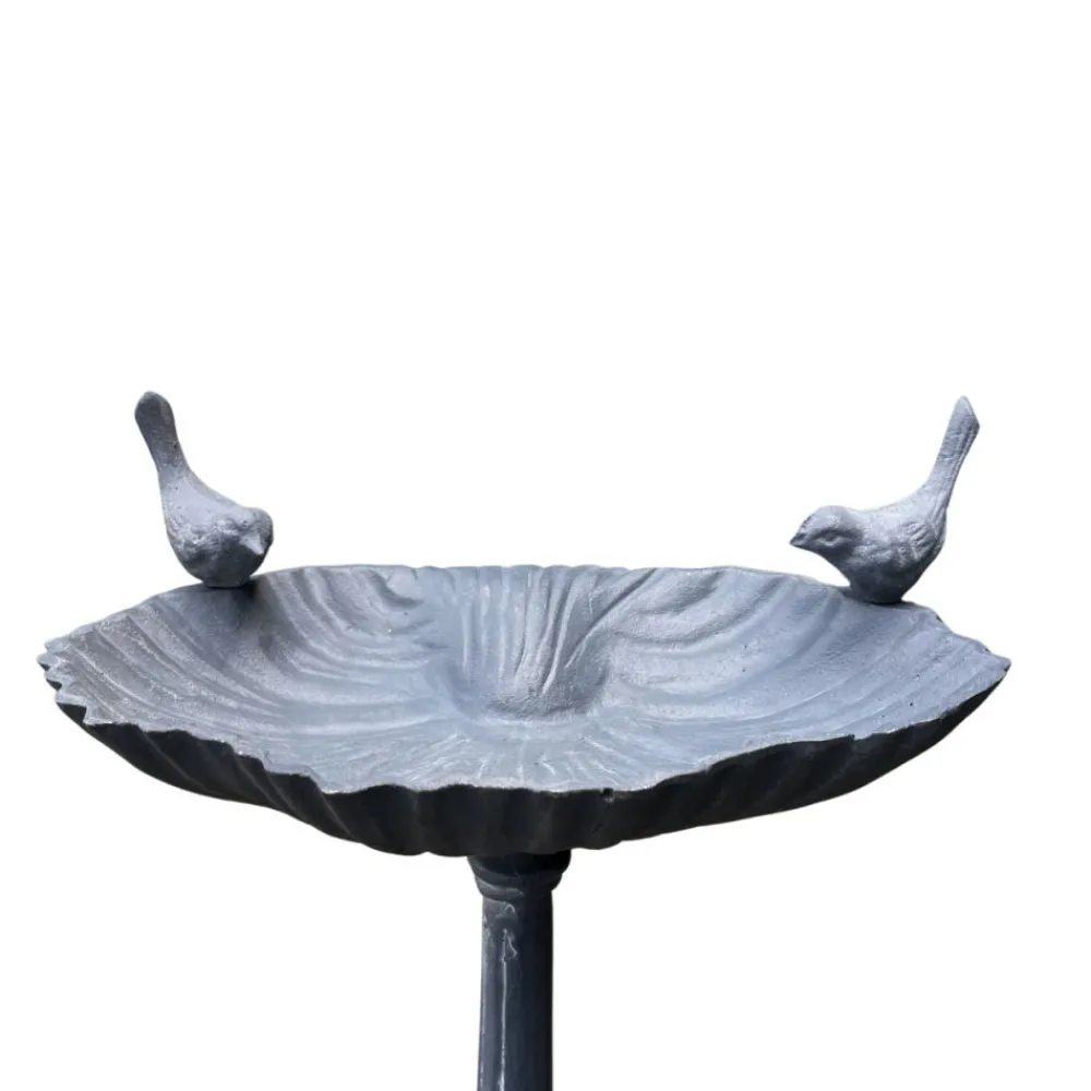 Chemin De Campagne - Mangeoire à oiseaux sur pied abreuvoir jardin fonte grise 50cm Discount