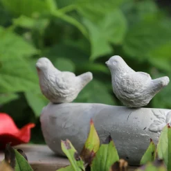 Chemin De Campagne - Mangeoire à oiseaux sur pied coeur abreuvoir jardin béton gris 19cm Best