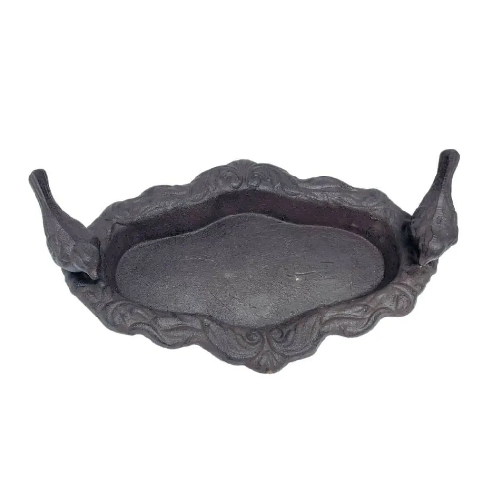 Chemin De Campagne - Mangeoire à oiseaux abreuvoir jardin en fonte marron 27.5cm Online