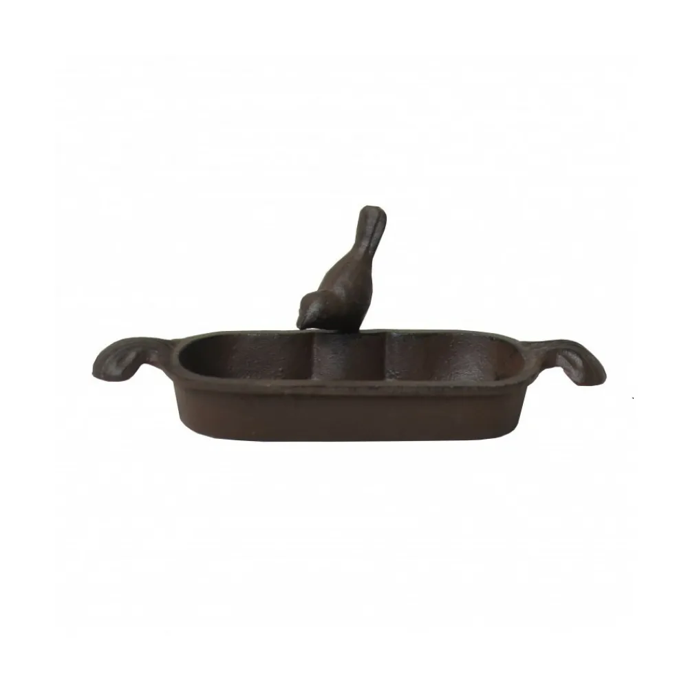 Chemin De Campagne - Mangeoire à oiseaux abreuvoir jardin fonte marron 26cm Best
