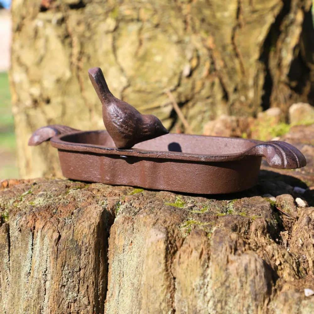 Chemin De Campagne - Mangeoire à oiseaux abreuvoir jardin fonte marron 26cm Best