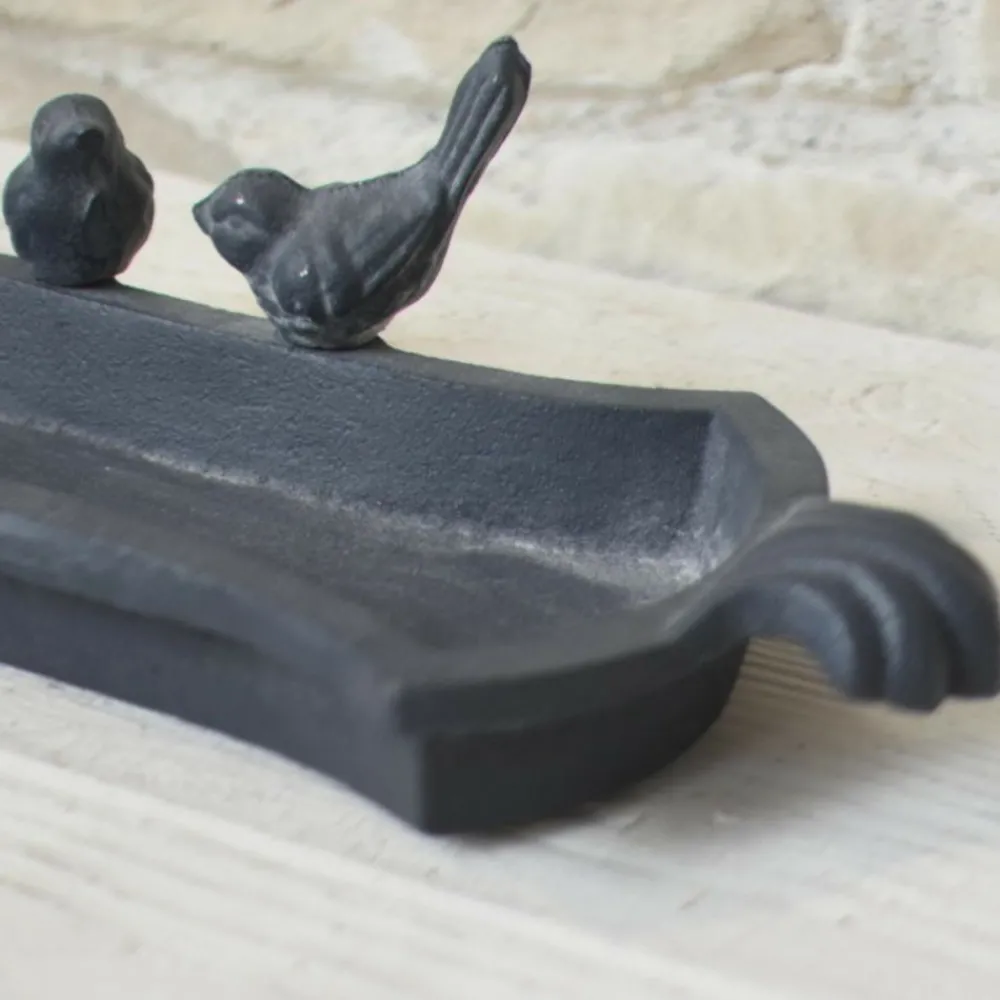 Chemin De Campagne - Mangeoire à oiseaux abreuvoir jardin fonte grise 30cm Online