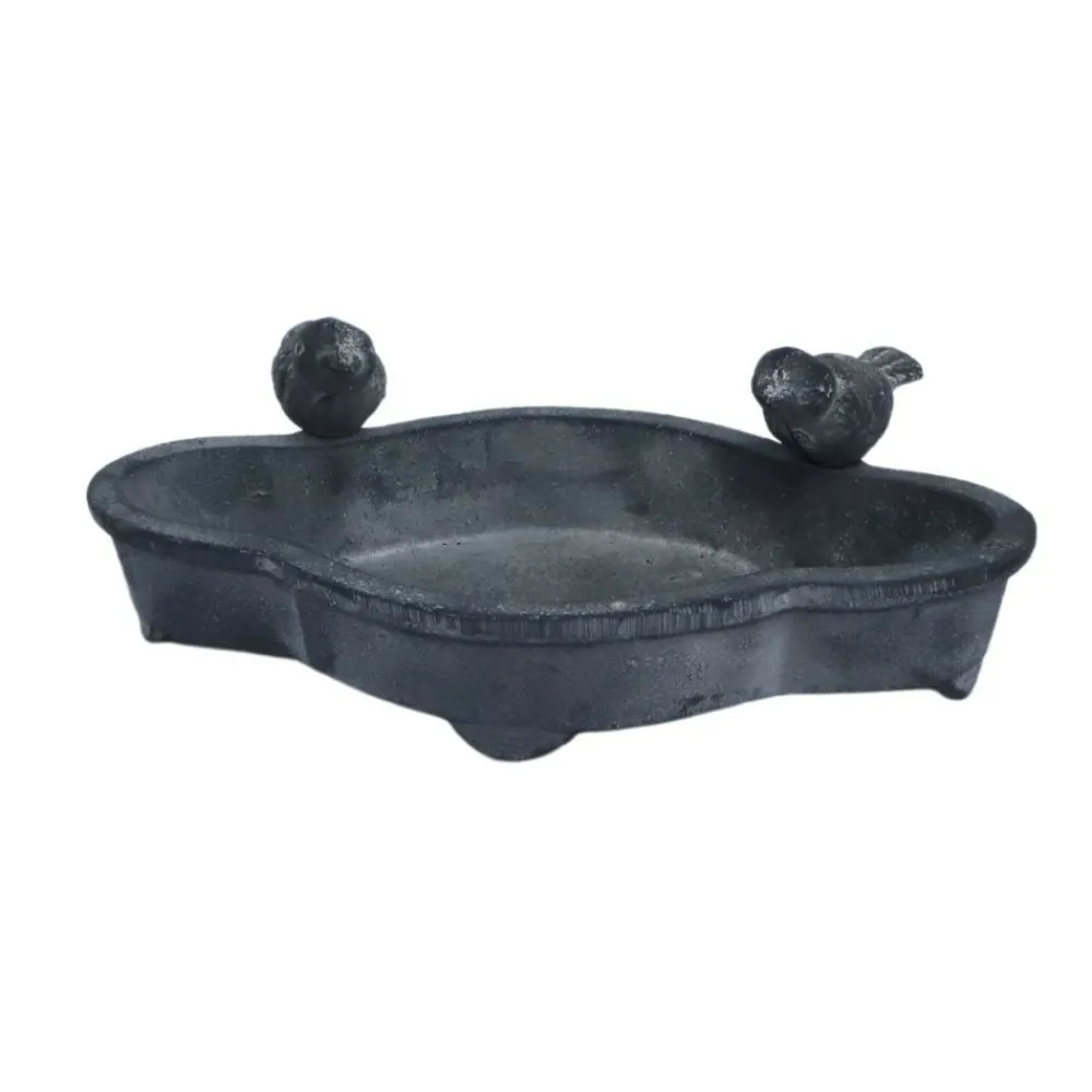 Chemin De Campagne - Mangeoire à oiseaux abreuvoir jardin en fonte grise 19.5cm Outlet