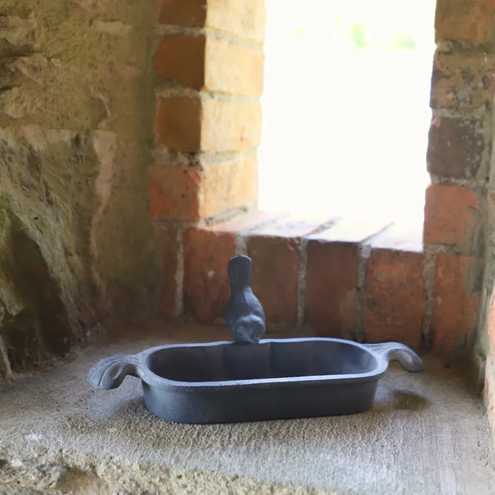 Chemin De Campagne Oiseaux Du Jardin | - Mangeoire à oiseaux abreuvoir jardin fonte grise 26cm