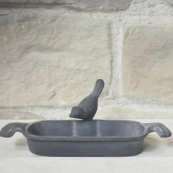 Chemin De Campagne Oiseaux Du Jardin | - Mangeoire à oiseaux abreuvoir jardin fonte grise 26cm