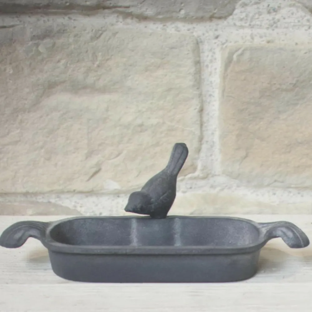 Chemin De Campagne Oiseaux Du Jardin | - Mangeoire à oiseaux abreuvoir jardin fonte grise 26cm