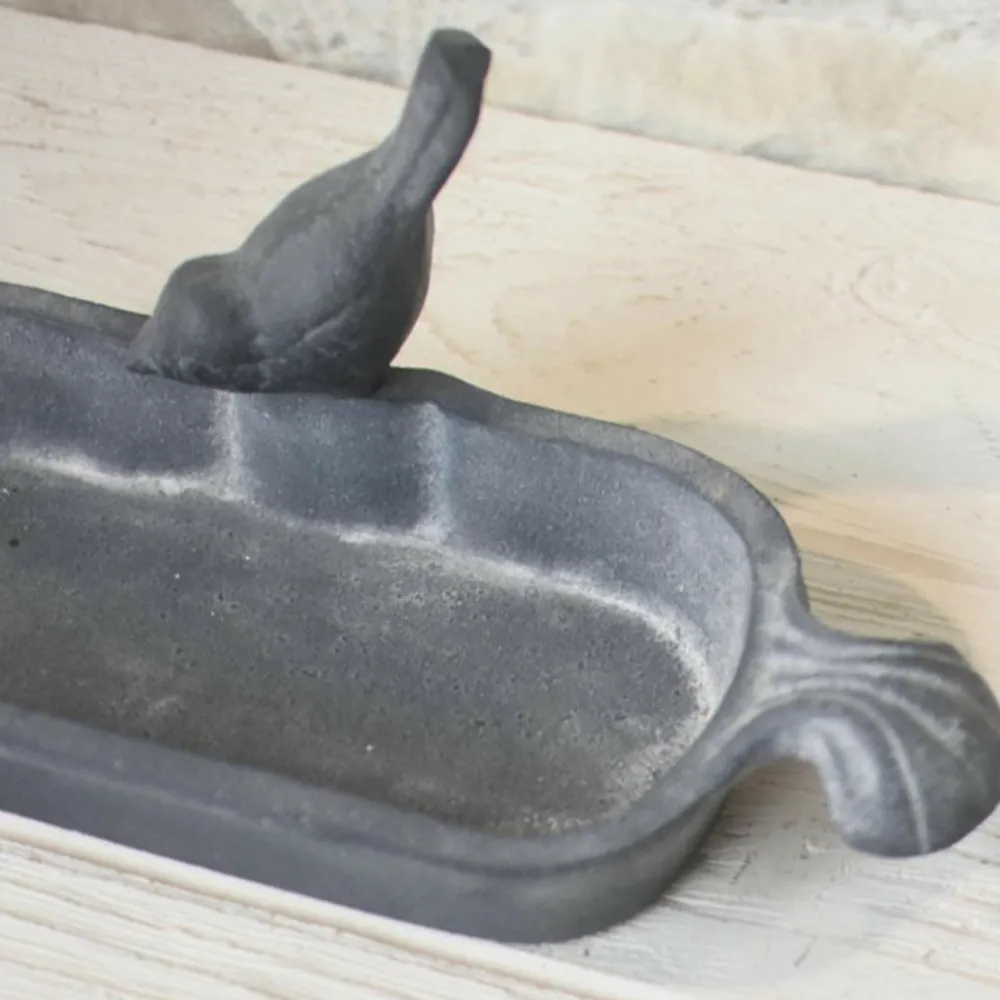 Chemin De Campagne Oiseaux Du Jardin | - Mangeoire à oiseaux abreuvoir jardin fonte grise 26cm