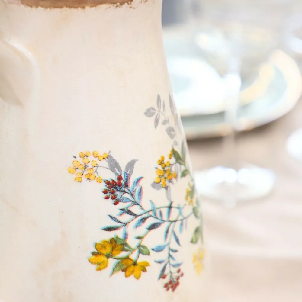 Chemin De Campagne Vases Et Coupes | - Pichet vase en céramique beige 20 x 14 x 25 cm