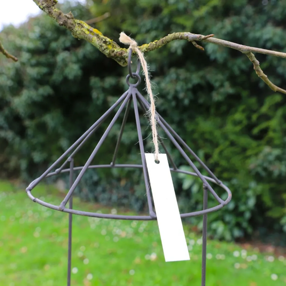 Chemin De Campagne - Set2 mangeoires oiseaux abreuvoir jardin métal gris 28.5-41cm New