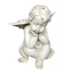 Chemin De Campagne Objets De Décoration | - Statue statuette sculpture jardin ange chérubin résine blanche 8cm