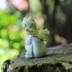 Chemin De Campagne Objets De Décoration | - Statue statuette sculpture jardin ange chérubin résine blanche 8cm