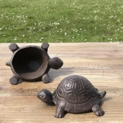 Chemin De Campagne - Tortue cache-clé en fonte marron 11.5 x 7 x 5 cm Discount