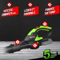 Constructor - Souffleur sur batterie 20 v max, 200 km/h, 12500 t/min (sans batterie) Online