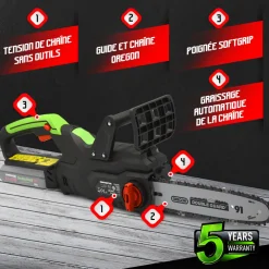 Constructor - Tronçonneuse sans fil 20 v (sans batterie) - guide 250mm - guide et chaîne orego Hot